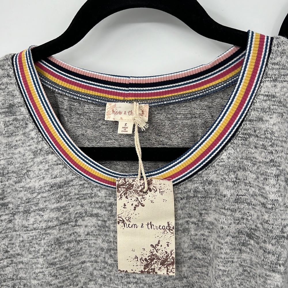 103. Jogger Set Multi Color Sweatshirt/Sweatpant Heather Gray Rose Blue Black - Picture 8 of 16
